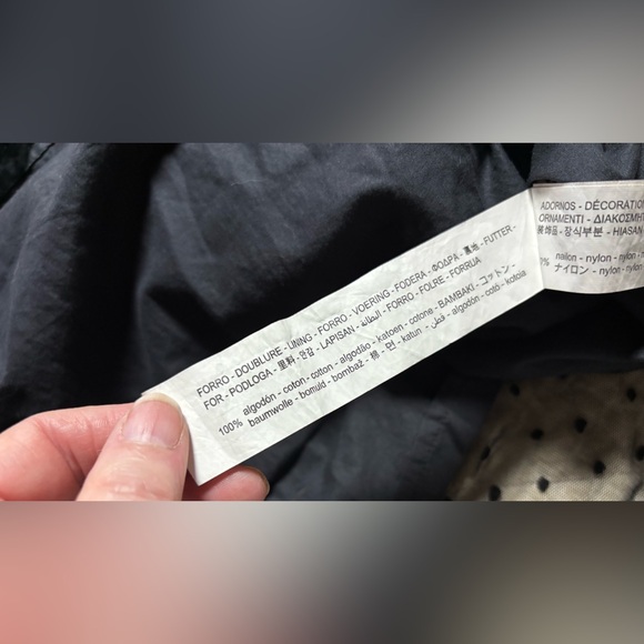 Zara Kids Girl Embroidered Tulle Dress Lined Black Sz 13-14 Sheer Long Sleeve - Picture 10 of 16